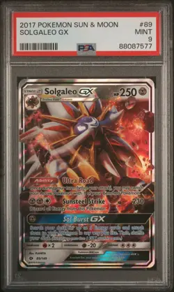 Pokemon TCG Solgaleo GX Sun & Moon Base Set 89/149 Holo Ultra Rare PSA 9 MINT - Image 1