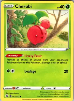 Cherubi Brilliant Stars 012/172 Common Pokemon Near Mint - Image 1