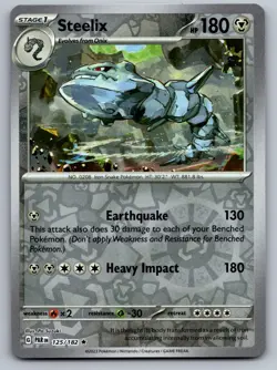Steelix 125/182 Rare Paradox Rift Pokemon Reverse Holo Near Mint - Image 1