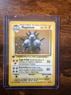 1999 Pokemon FRENCH 1st Edition Base Set Machamp + Magneton - Image 3