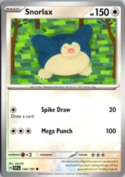 Pokemon Snorlax 144/191 Surging Sparks Rare Holo NM English TCG - Image 1
