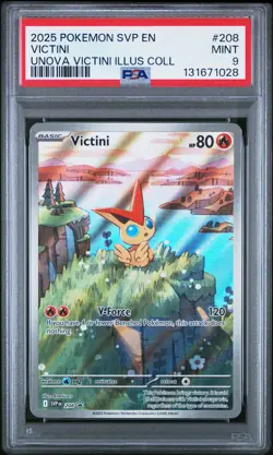 2025 POKEMON SVP PROMO UNOVA VICTINI ILLUSTRATION COLLECTION #208 VICTINI PSA 9 - Image 1