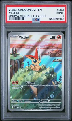 2025 POKEMON SVP PROMO UNOVA VICTINI ILLUSTRATION COLLECTION #208 VICTINI PSA 9 - Image 1