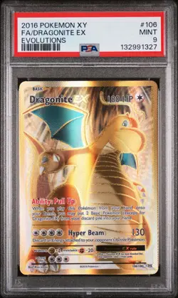 2016 POKEMON XY EVOLUTIONS #106 FULL ART/DRAGONITE EX PSA 9 - Image 1
