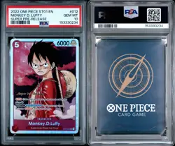 2022 ONE PIECE Monkey D. Luffy Super Pre Release Stamped #ST01-012 PSA 10 - Image 2