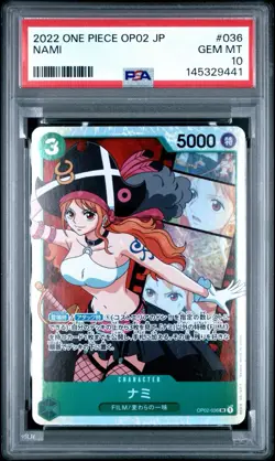 Nami (JP) - One Piece: Paramount War - OP02-036 - SR - PSA 10 GEM MT - Image 1