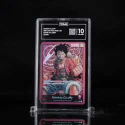 PRE-ERRATA 2022 ST01-001 Monkey D. Luffy Leader TAG Graded 10 - RANKED #1 Pop 4 - Image 2