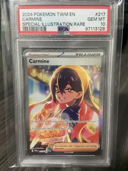 2024 Pokemon TWM En-Twilight Masquerade Card 204/167 Carmine Ultra Rare PSA 10 - Image 1