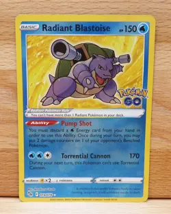 Radiant Blastoise - 018/078 - Radiant Rare - Pokemon Go - Pokemon Card - NM - Image 1