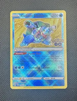 Pokemon Go TCG Radiant Blastoise Holo Rare Card Mint Condition 018/078 - Image 1
