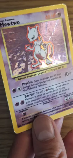 Pokemon Mewtwo TCG Base Set Holo Unlimited Rare Card 10/102 - Image 3