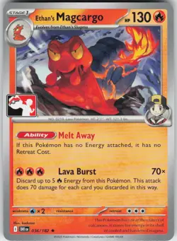 Ethan's Magcargo 036/182 Rare Prize Pack Series Cards Pokemon Near Mint - Image 1
