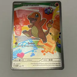 Pokemon Charmander MEGA Stamped Promo Foil Card 80 HP Ember Attack - Image 1
