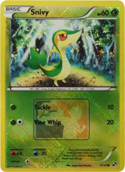 Snivy Reverse Holo 1/114 Promo League & Championship Stamped Pokemon Card - Image 1