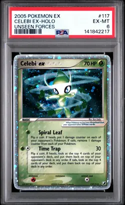 PSA 6 CELEBI ex 117/115 | EX Unseen Forces Holo Pokemon Card - Image 1