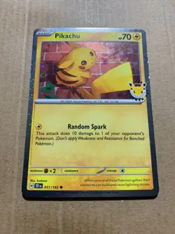 Pikachu 051/162 30th Anniversary Promo - Holo Pokemon Card - NM/M - Image 2