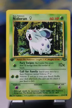 Pokemon Nidoran (Female) 57/102 WotC Jungle 1st Edition Common LP - Image 1