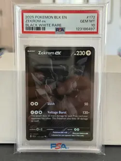 Pokemon Zekrom ex 172/086 Black Bolt PSA 10 Gem Mint - Image 1