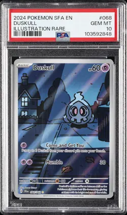 2024 POKEMON SFA EN-SHROUDED FABLE ILLUSTRATION RARE #068 DUSKULL PSA 10 - Image 1