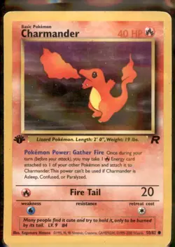 LP Pokemon TCG - Charmander 1st Edition 50/82 - Team Rocket - Image 1
