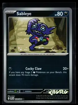 Sableye 059/094 Phantasmal Flames Pokemon Reverse Holo NM - Image 1