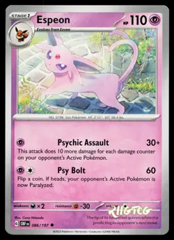 Espeon 086/197 Obsidian Flames Pokemon NM - Image 1