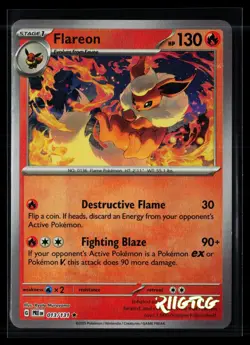 Flareon 013/131 Holo Prismatic Evolutions Pokemon Reverse Holo NM Holo - Image 1
