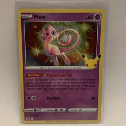 Mew Holo Rare Holo 011/025 NM Celebrations Pokemon Card - Image 1