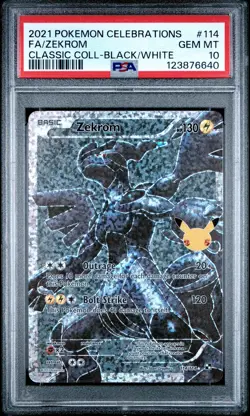 2021 POKEMON CELEBRATIONS CLASSIC COLL #114 FULL ART/ZEKROM PSA 10 - Image 1