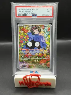2026 Pokemon Ascended Heroes Erika's Tangela IR #218 PSA 9 Full Art Card - Image 1