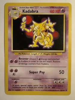 Kadabra 032/102 Pokemon Base Set Unlimited Uncommon (LP) - Image 1