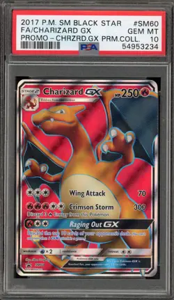 Pokemon Charizard GX Premium Coll. Black Star Full Art Promo SM60 PSA 10 - Image 1