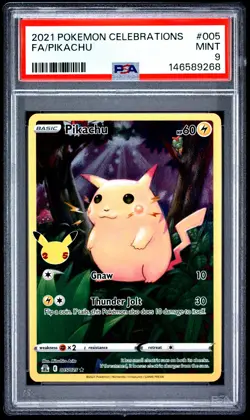 Pikachu 005 Celebrations Pokemon PSA 9 - Image 1