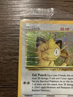 2000 Pokemon Black Star Promo Meowth 10 Holo Game Boy Collectible - Image 2
