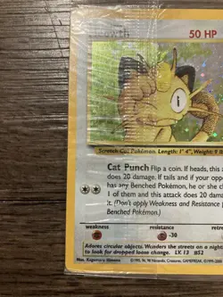 2000 Pokemon Black Star Promo Meowth 10 Holo Game Boy Collectible - Image 3