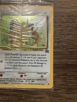 2000 Pokemon Black Star Promo Meowth 10 Holo Game Boy Collectible - Image 4
