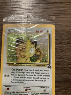 2000 Pokemon Black Star Promo Meowth 10 Holo Game Boy Collectible - Image 5
