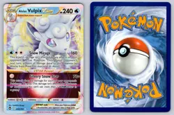 Alolan Vulpix VSTAR 034/195 Holo VSTAR Rare Silver Tempest Pokemon Near Mint - Image 3