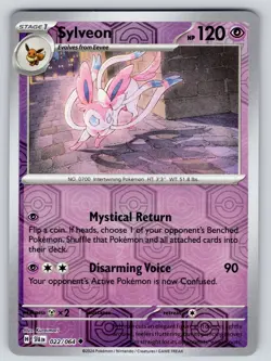 Sylveon 022/064 Reverse Holo Uncommon Shrouded Fable Pokemon Near Mint - Image 1