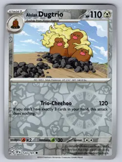 Alolan Dugtrio 123/191 Reverse Holo Uncommon Surging Sparks Pokemon Near Mint - Image 1