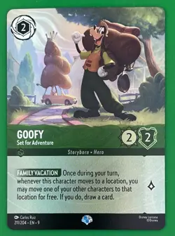 Disney Lorcana Fabled GOOFY Set for Adventure 211/204 Holo Storyborn Hero - Image 1