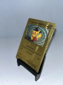 Pikachu Happy Delivery Metal Gold Foil Pokemon Card Fan Art Display Card HP60 - Image 4