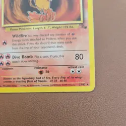 Pokemon Card - Moltres 27/62 Non Holo Rare Fossil Set WOTC - Image 5