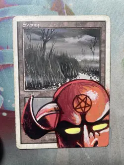 Hand Painted Swamp Mtg Alter Magic The Gathering Alter Demonic Tutor Swamp - Image 1
