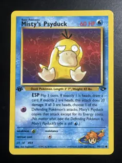 Misty’s Psyduck 90/132 Gym Challenge 1st Edition Pokemon - Image 1