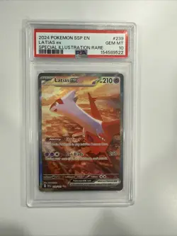 2024 POKEMON SSP EN-SURGING SPARKS SPECIAL ILLUSTRATION RARE LATIAS EX PSA 10 - Image 1