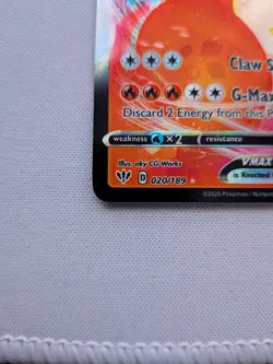 2020 Pokemon Sword & Shield Darkness Ablaze Charizard VMAX #020/189 Ultra Rare - Image 5