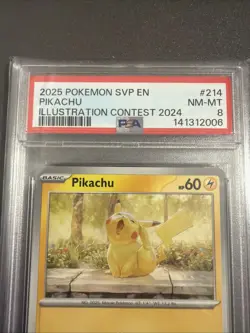 2025-POKEMON-SVP EN PIKACHU- ILLUSTRATION CONTEST 2024- PSA GRADED NM-MT 8 - Image 2