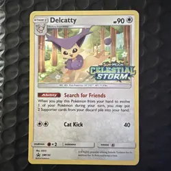 HP/DMG Pokemon TCG Delcatty SM132 Black Star Promo Celestial Storm Pre Release - Image 1
