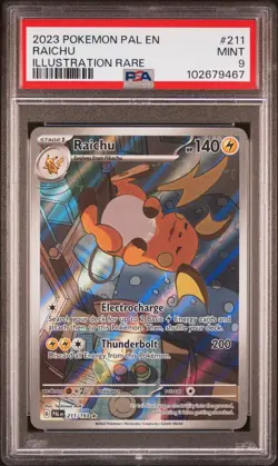 Raichu 2023 Pokemon PAL EN Illustration Rare 211/193 PSA 9 MINT - Image 3